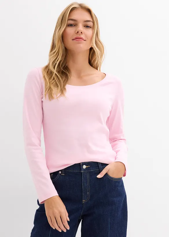 Katoenen longsleeve met ronde hals, bonprix