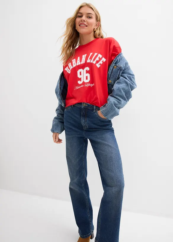 Loose fit straight jeans, high waist, bonprix