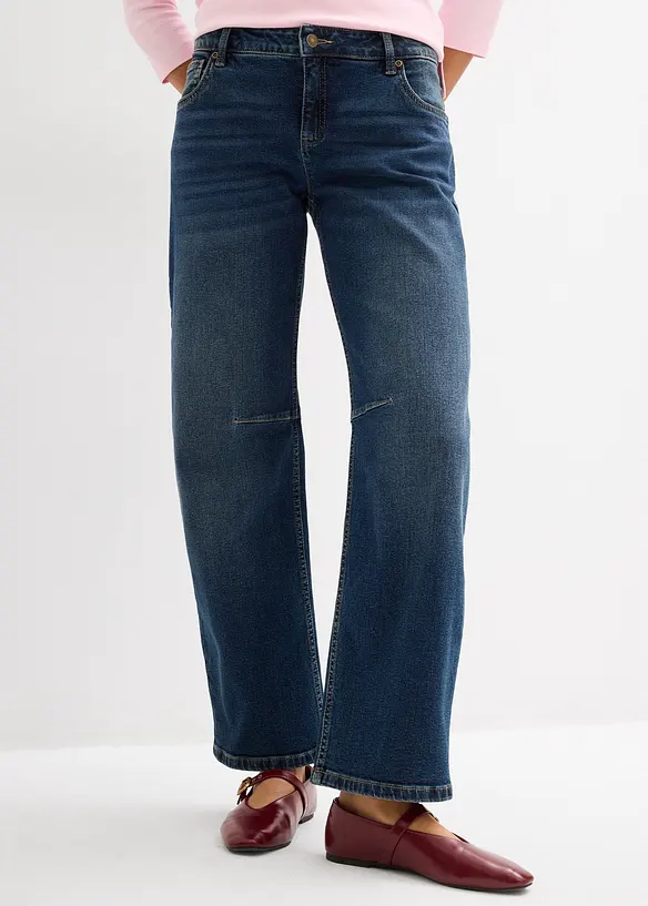 Barrel jeans, mid waist, bonprix