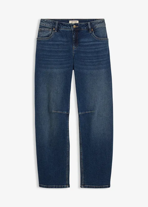 Barrel jeans, mid waist, bonprix