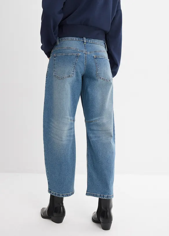 Barrel jeans, mid waist, bonprix