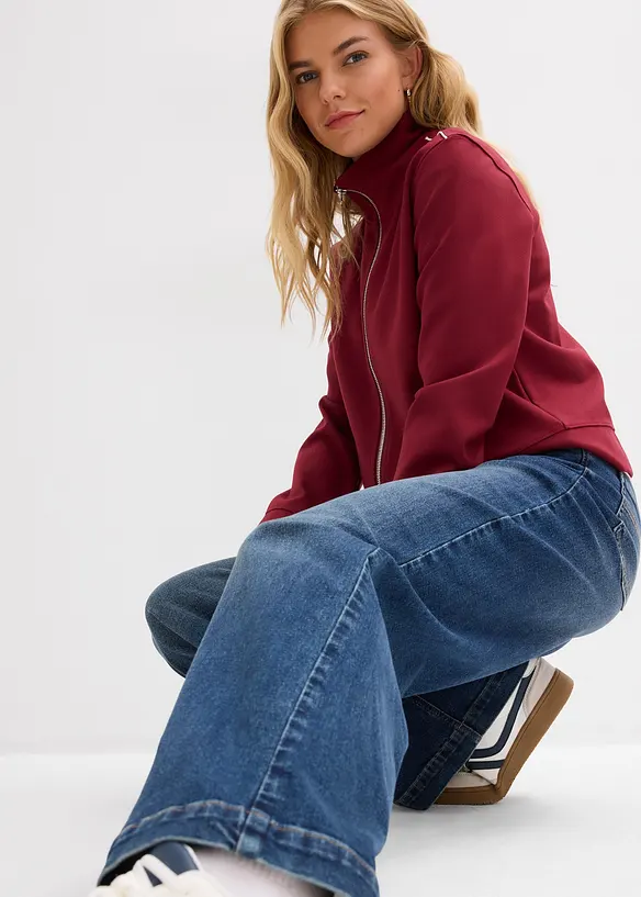 Wide leg jeans mid waist, full length, bonprix