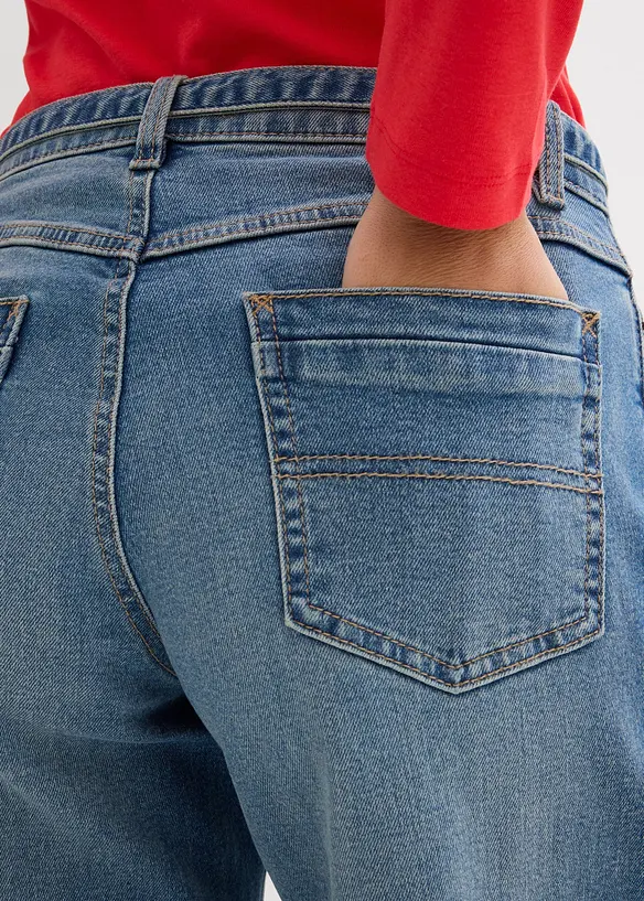 Wide leg jeans mid waist, full length, bonprix