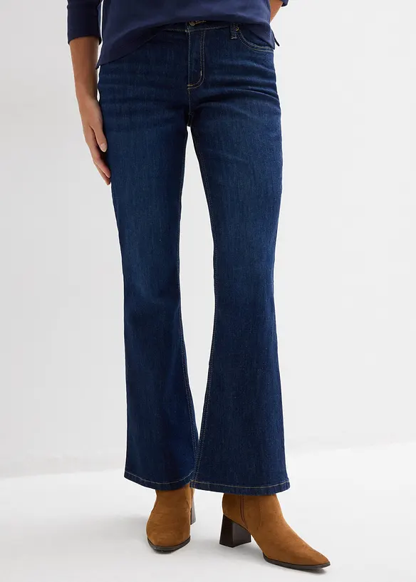 Flared jeans, mid waist, bonprix