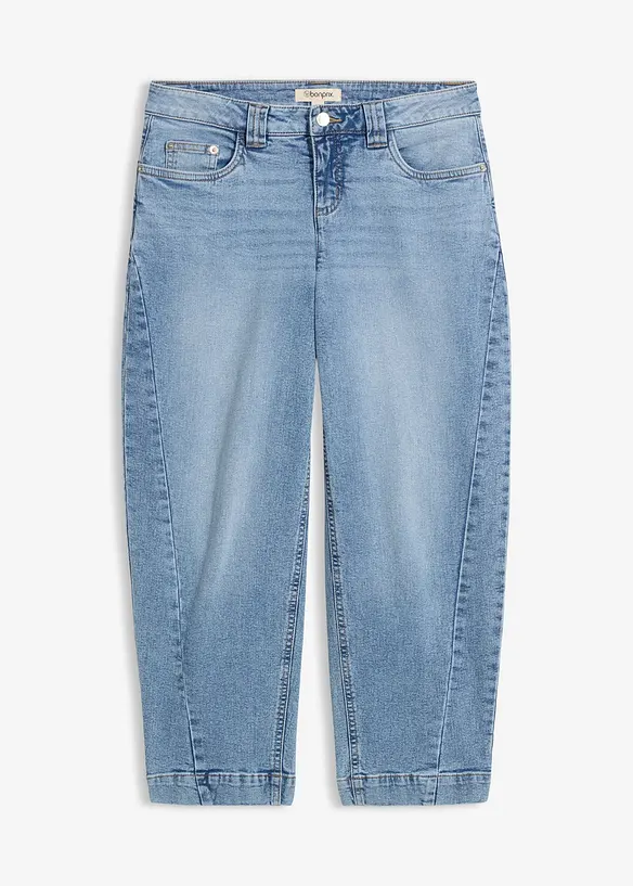 Barrel jeans mid waist, cropped, bonprix
