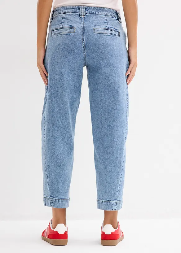 Barrel jeans mid waist, cropped, bonprix