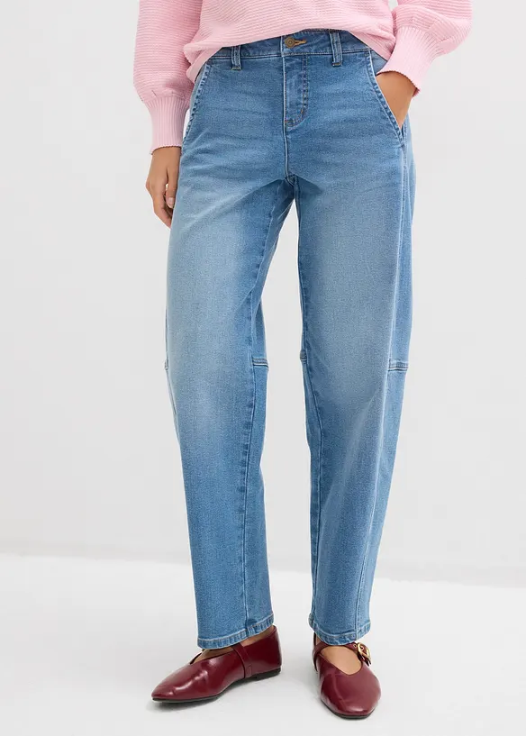 Barrel jeans mid waist, bonprix