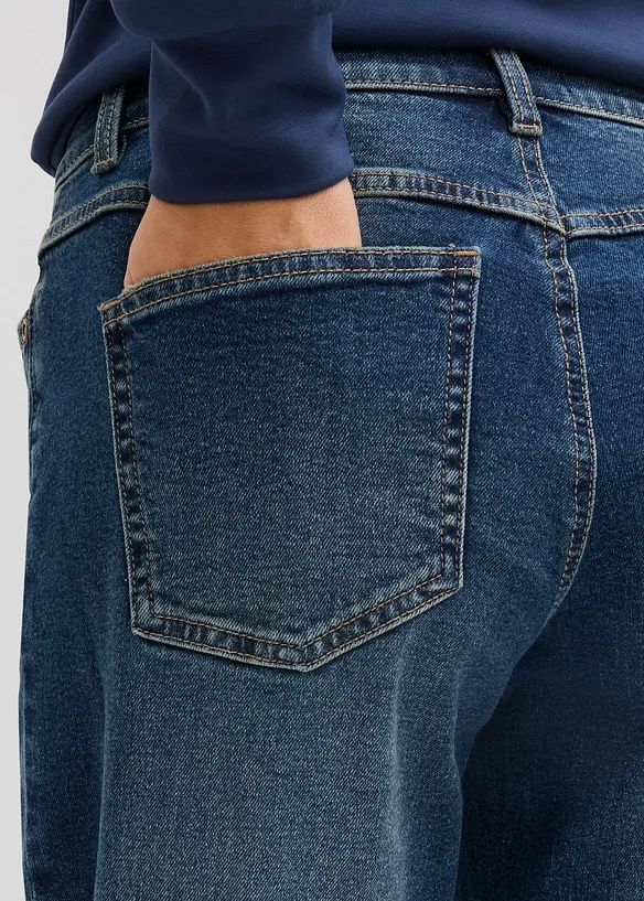 Wide leg jeans mid waist, full length, bonprix