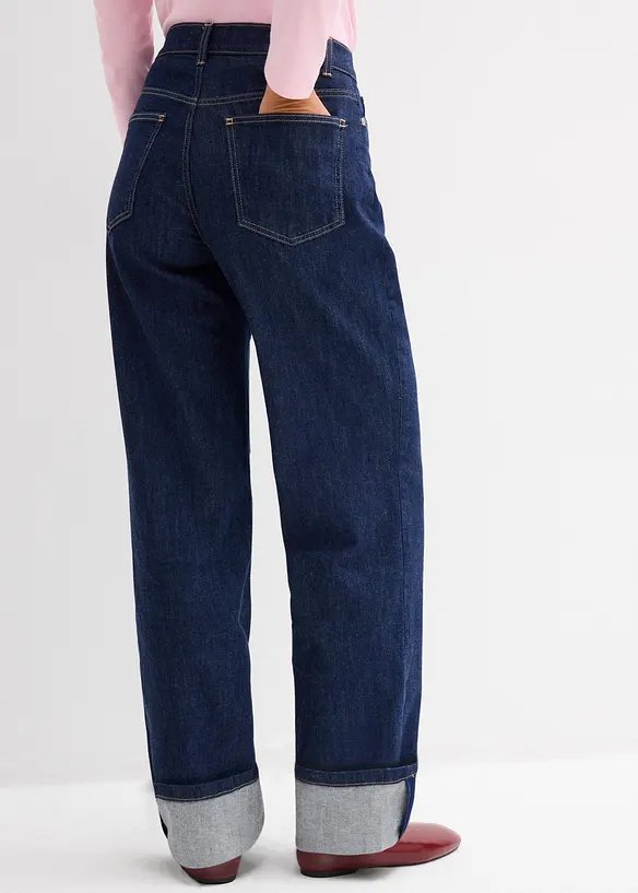 Loose straight jeans mid waist, full length, bonprix