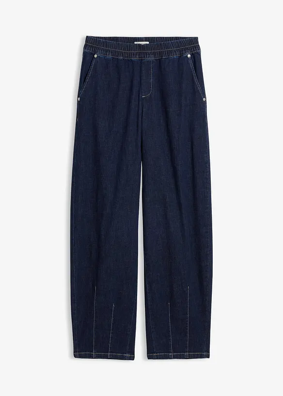 Barrel jeans mid waist met comfortband, bonprix