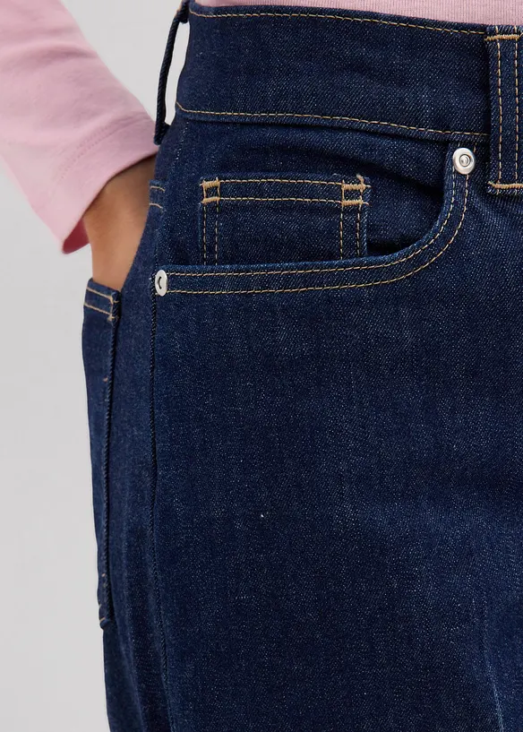 Loose straight jeans mid waist, full length, bonprix