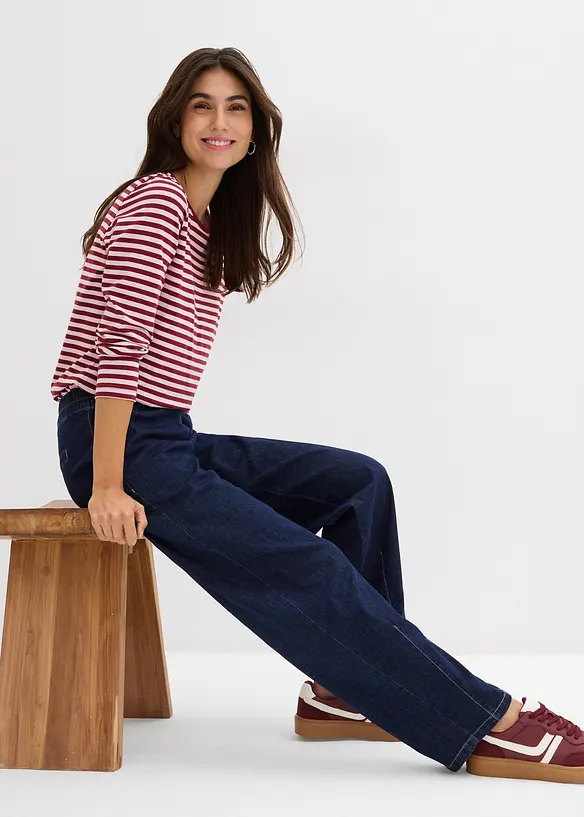 Barrel jeans mid waist met comfortband, bonprix