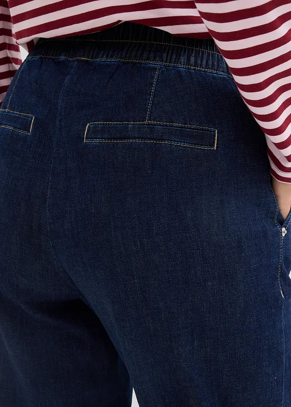 Barrel jeans mid waist met comfortband, bonprix