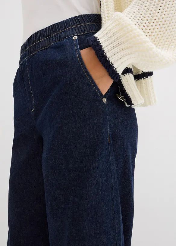 Barrel jeans mid waist met comfortband, bonprix
