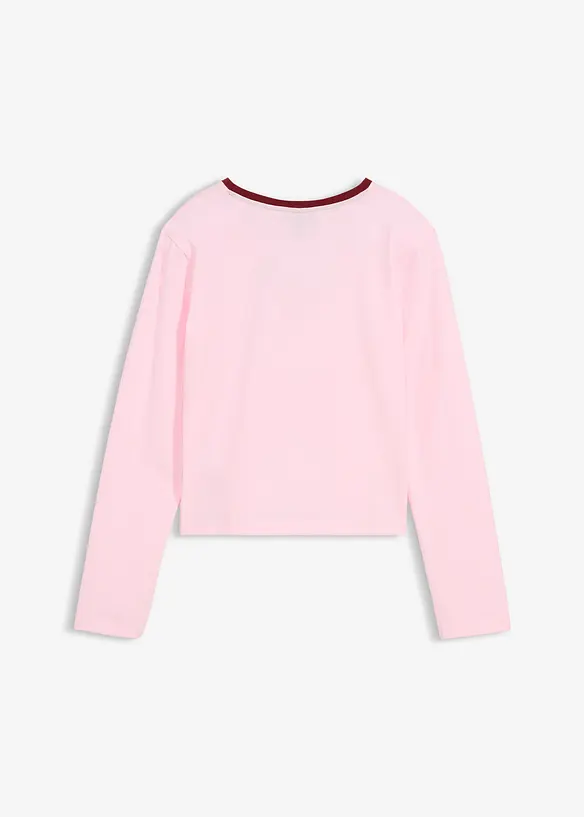 Kort shirt met lange mouwen in een elastische katoenmix, bonprix