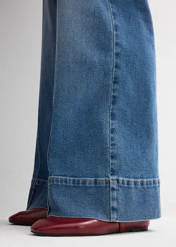 Wide leg jeans mid waist, full length, bonprix