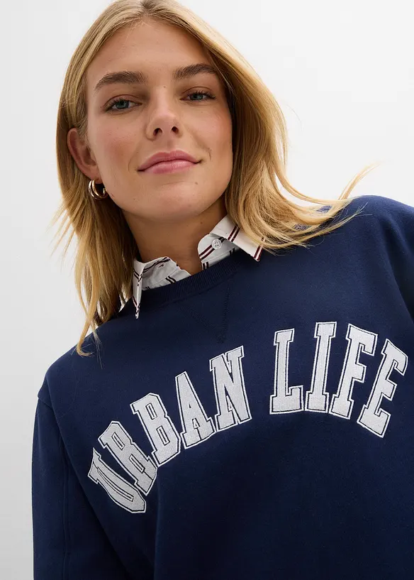 Oversized sweater van katoen, bonprix