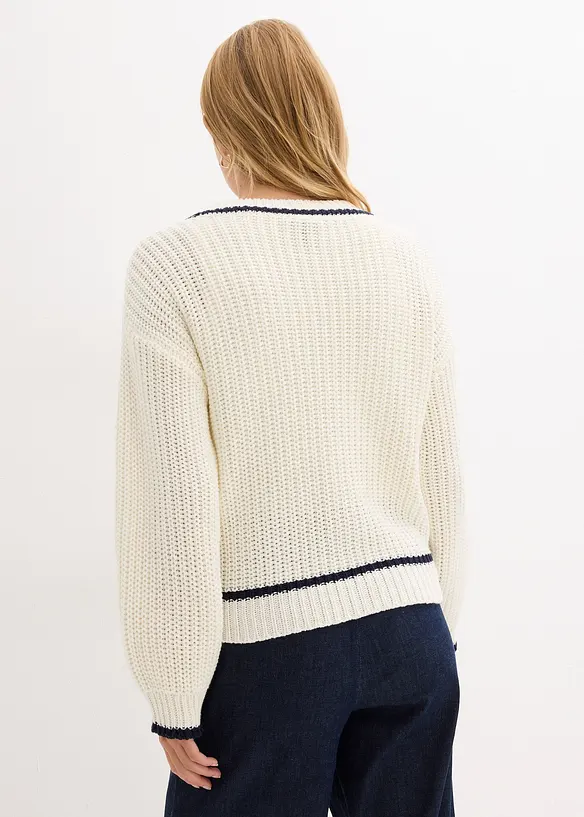 Grof gebreide cardigan in een katoenmix, bonprix
