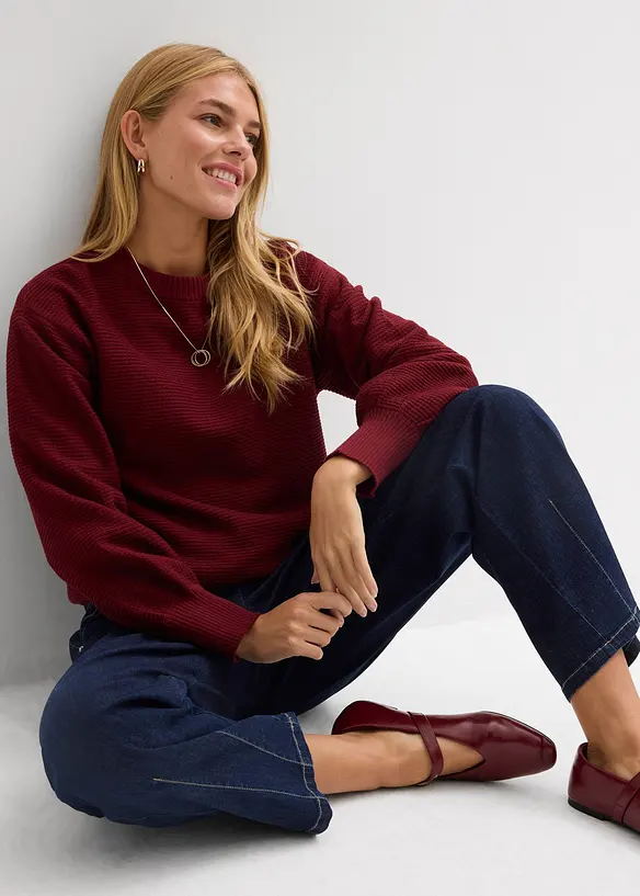 Trui met ronde hals en katoen, bonprix