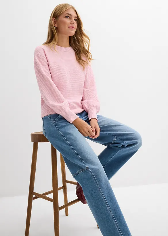 Trui met ronde hals en katoen, bonprix