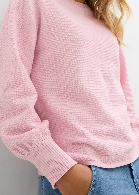 Trui met ronde hals en katoen, bonprix