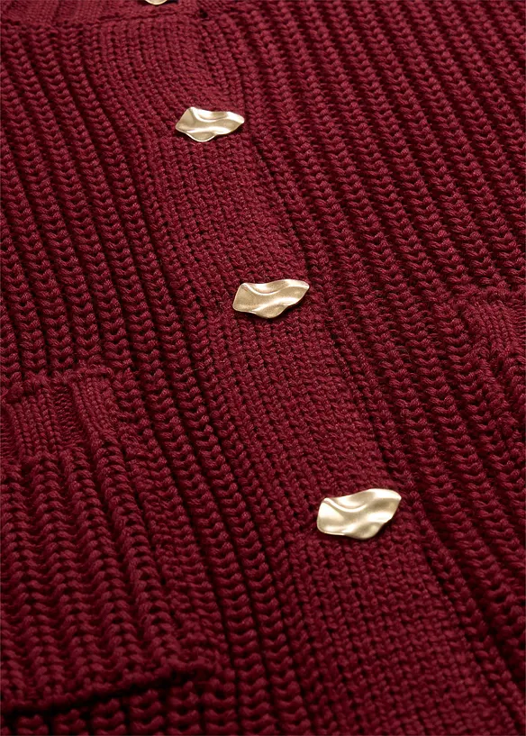 Grof gebreid vest met gehamerde knopen, bonprix