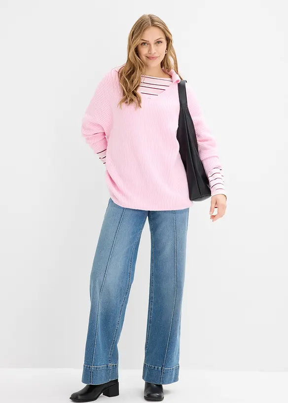 Oversized trui met een polokraag, bonprix