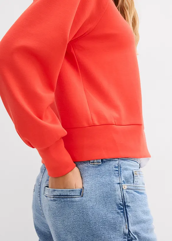 Sweater van zacht scuba, bonprix