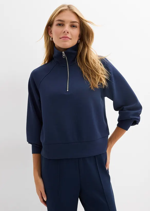 Sweater van zacht scuba, bonprix