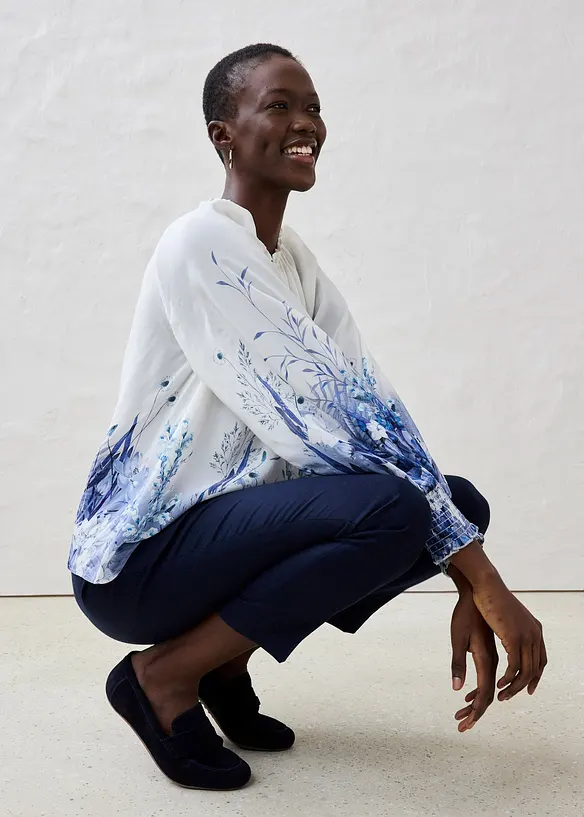 Blouse met zijde, bonprix