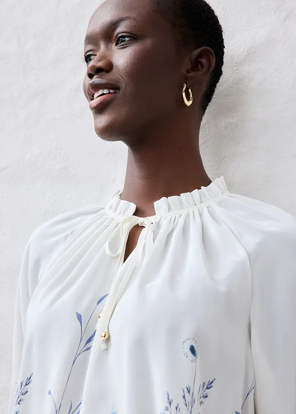 Blouse met zijde, bonprix