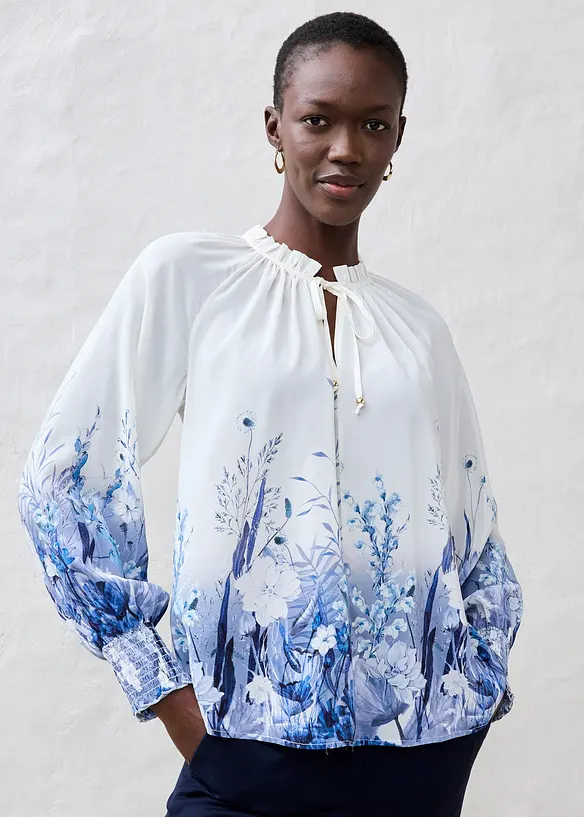 Blouse met zijde, bonprix