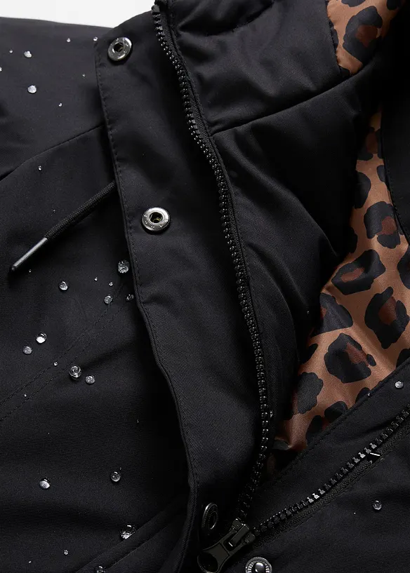 Waterafstotende outdoor jas met riem, pantervoering, bonprix