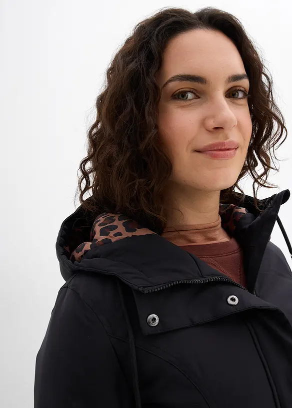 Waterafstotende outdoor jas met riem, pantervoering, bonprix