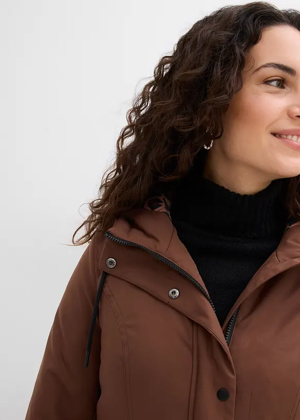 Waterafstotende outdoor jas met riem, pantervoering, bonprix