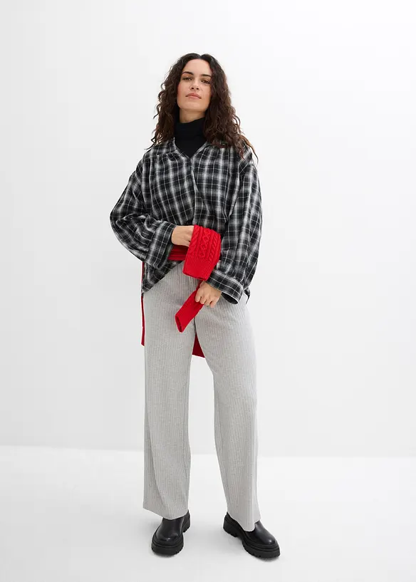 Jersey broek van ribstof (set van 2), bonprix