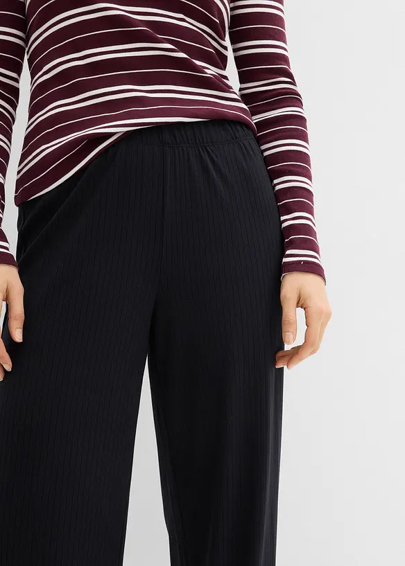 Jersey broek van ribstof (set van 2), bonprix