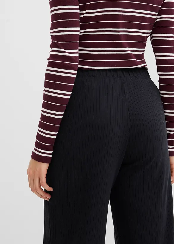 Jersey broek van ribstof (set van 2), bonprix
