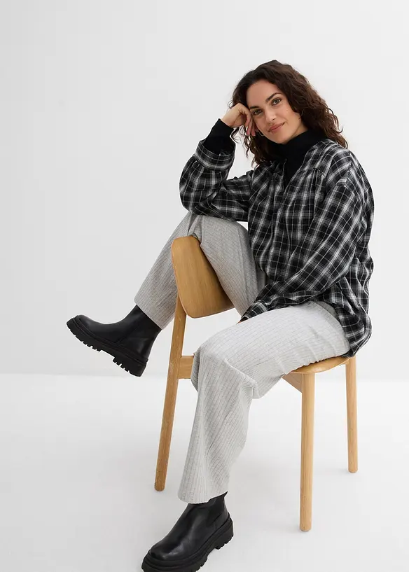 Jersey broek van ribstof (set van 2), bonprix