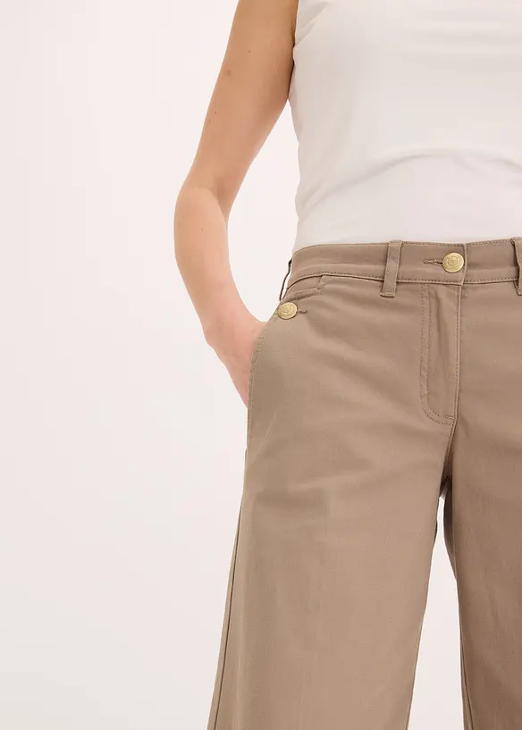 Wide leg broek met stretch, bonprix