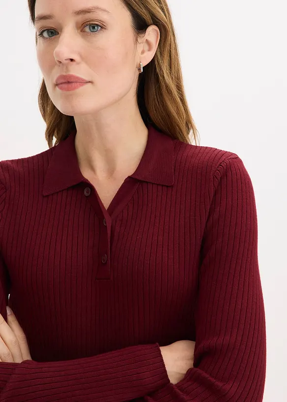 Geribde trui van viscosemix, bonprix