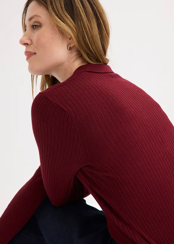 Geribde trui van viscosemix, bonprix