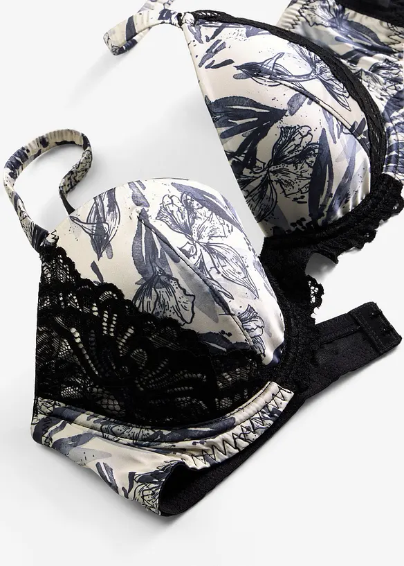 Voorgevormde bh van bedrukt satijn, bonprix