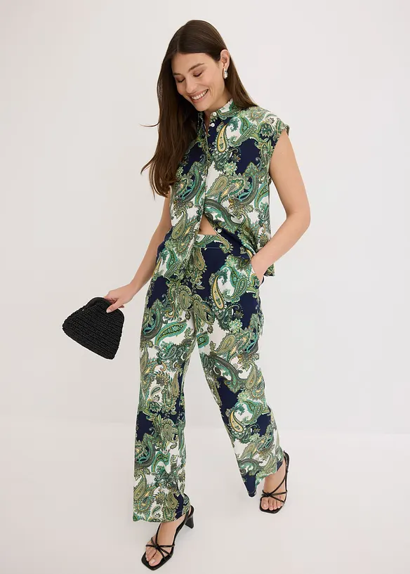 Gedessineerde blouse van soepele viscose, bonprix