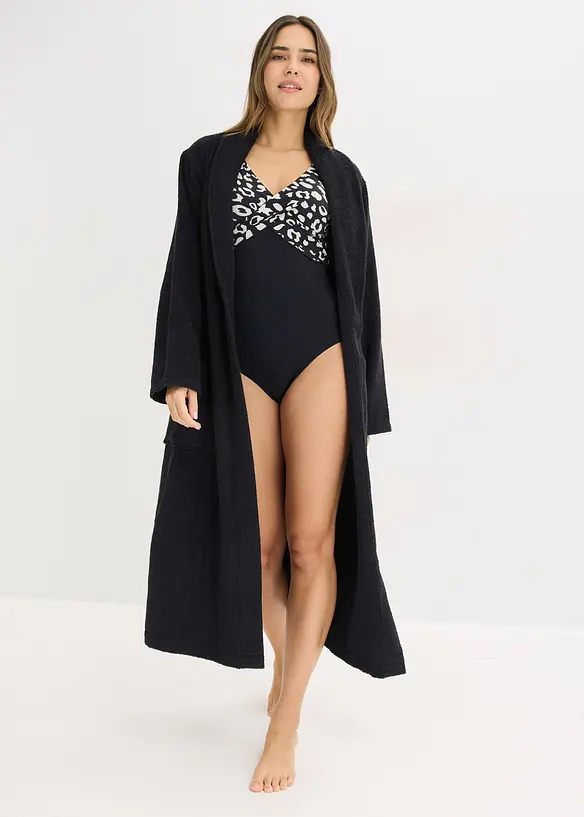 Frott&eacute; badjas van katoen, bonprix