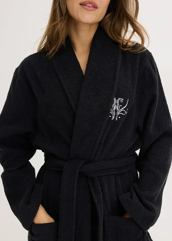 Frott&eacute; badjas van katoen, bonprix