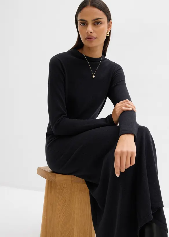 Fijngebreide maxi jurk met kasjmier, bonprix