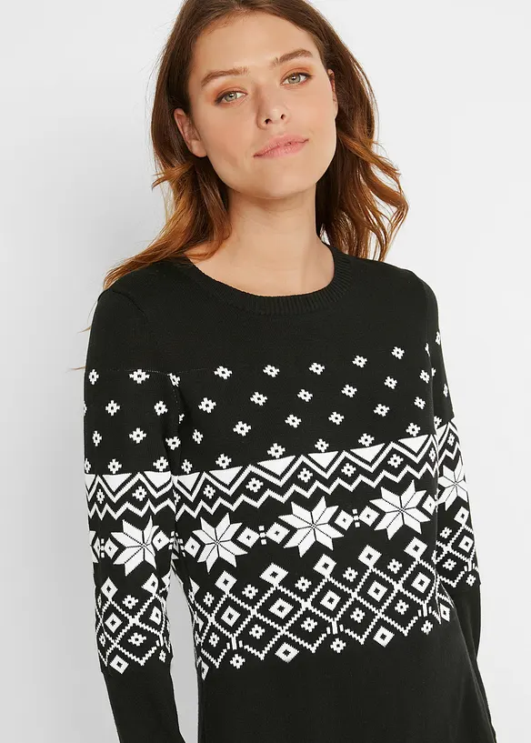 Gebreide jurk met Noors patroon, bonprix