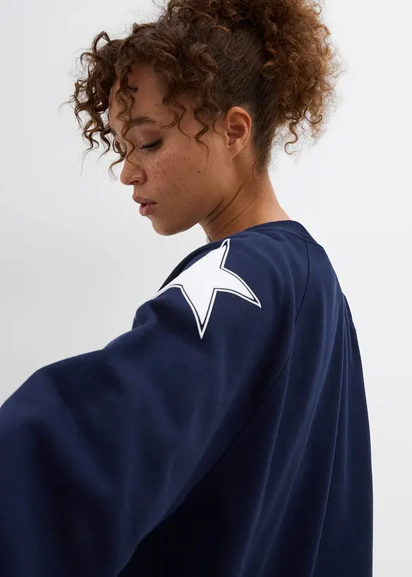 Oversized sweater van een zachte katoenmix, bonprix