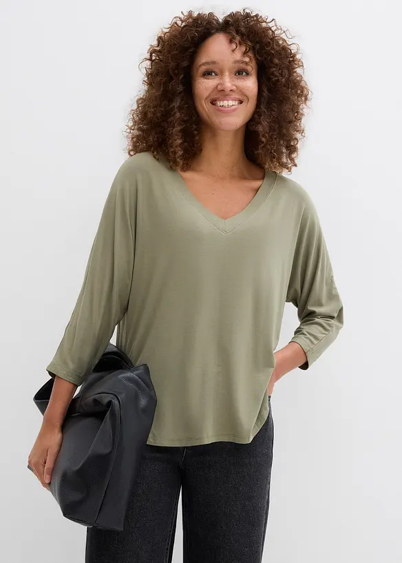 Shirt in een mix van viscose en elastan, bonprix